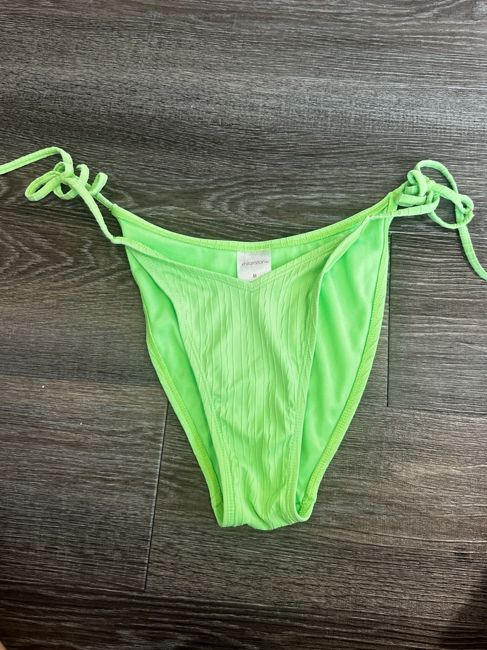 Xhilaration Neon Lime Bikini Bottoms with Tie Sides